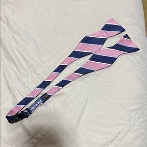 Brooks Brothers Pink and Navy Striped Bow Tie